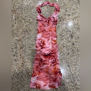 AFRM Pink and Red Floral Maxi Dress